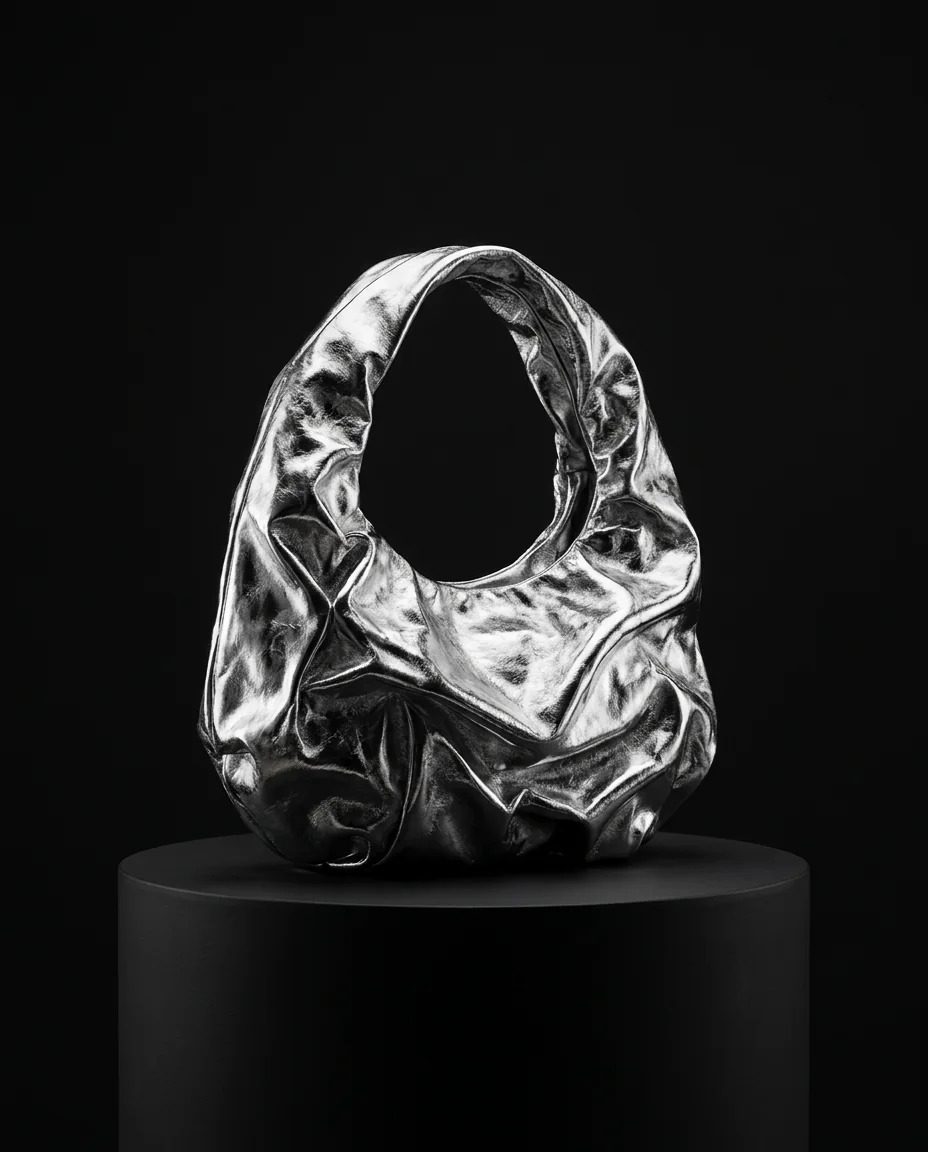 Silverfärgad Liquid väska